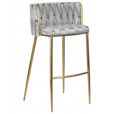 Набор 4 шт Стул барный DOBRIN EMMA GOLD (светло-серый велюр (135-37))