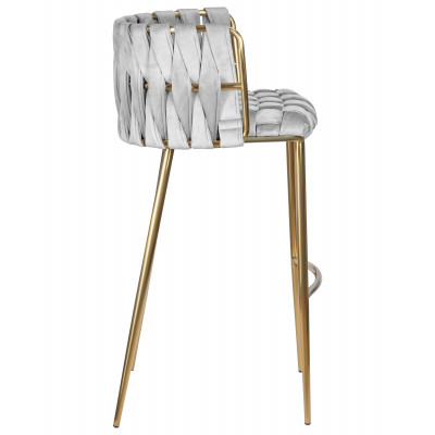 Набор 4 шт Стул барный DOBRIN EMMA GOLD (светло-серый велюр (135-37))