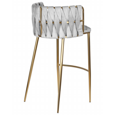 Набор 4 шт Стул барный DOBRIN EMMA GOLD (светло-серый велюр (135-37))