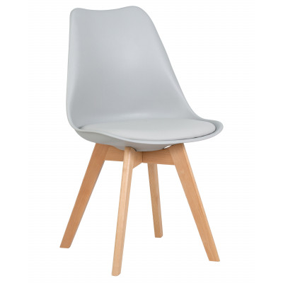 Набор 4 шт Стул обеденный DOBRIN JERRY SOFT (ножки светлый бук, цвет сиденья светло-серый (GR-01)) - купить в Екатеринбурге, в наличии