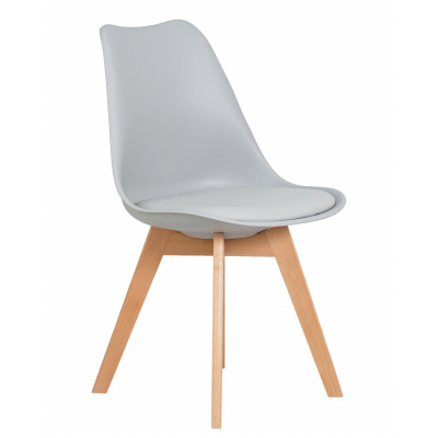 Набор 4 шт Стул обеденный DOBRIN JERRY SOFT (ножки светлый бук, цвет сиденья светло-серый (GR-01)) - купить в Екатеринбурге, в наличии