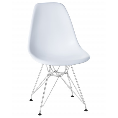 Стул обеденный DOBRIN DSR (ножки хром, цвет белый (W-02)) - купить в Екатеринбурге, в наличии