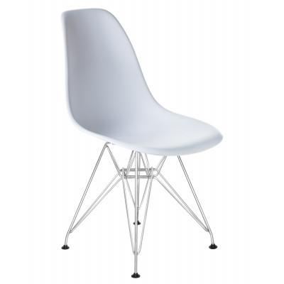 Стул обеденный DOBRIN DSR (ножки хром, цвет белый (W-02)) - купить в Екатеринбурге, в наличии