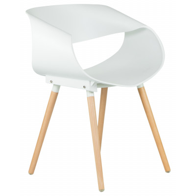 Набор 4 шт Стул обеденный DOBRIN ALIEN (ножки светлый бук, цвет белый (W-02))