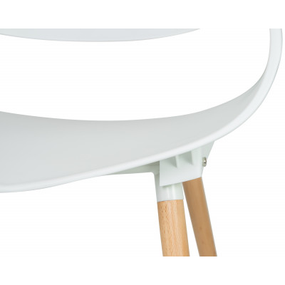 Набор 4 шт Стул обеденный DOBRIN ALIEN (ножки светлый бук, цвет белый (W-02))