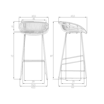 Набор 4 шт Стул барный DOBRIN FRANK (светло-серый) - купить в Екатеринбурге, в наличии
