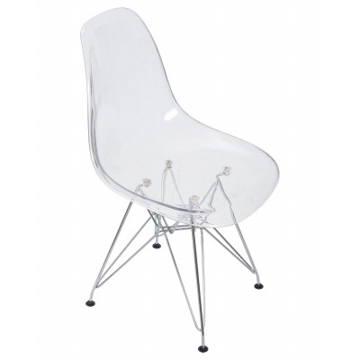 Стул обеденный DOBRIN DSR CASPER (ножки хром, цвет прозрачный)
