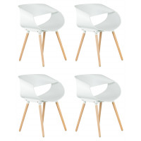 Набор 4 шт Стул обеденный DOBRIN ALIEN (ножки светлый бук, цвет белый (W-02))