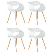 Набор 4 шт Стул обеденный DOBRIN ALIEN (ножки светлый бук, цвет белый (W-02))