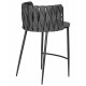 Набор 4 шт Стул полубарный DOBRIN AMELIA COUNTER (серая ткань (F-48), темно-серый винтажный PU (MF-12)) - купить в Екатеринбурге, в наличии