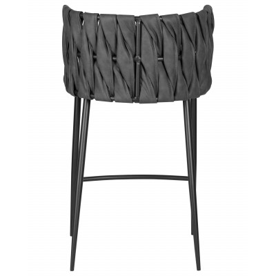 Набор 4 шт Стул полубарный DOBRIN AMELIA COUNTER (серая ткань (F-48), темно-серый винтажный PU (MF-12)) - купить в Екатеринбурге, в наличии