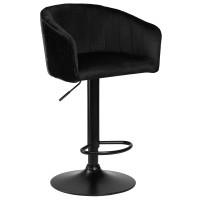 Стул барный DOBRIN DARCY BLACK SHINY (черный велюр с черно-золотыми пайетками)