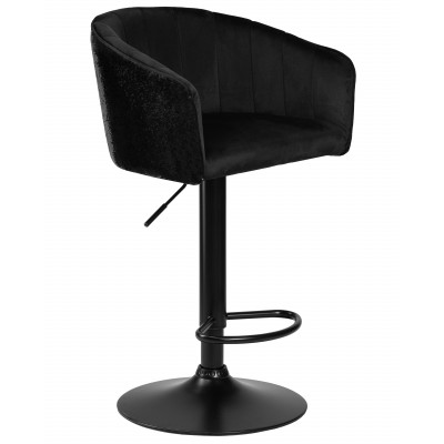 Стул барный DOBRIN DARCY BLACK SHINY (черный велюр с черно-золотыми пайетками)