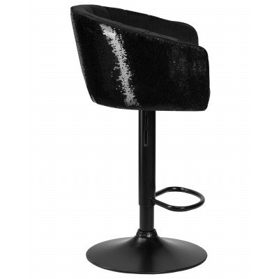 Стул барный DOBRIN DARCY BLACK SHINY (черный велюр с черно-золотыми пайетками)