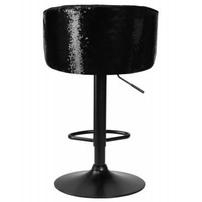 Стул барный DOBRIN DARCY BLACK SHINY (черный велюр с черно-золотыми пайетками)