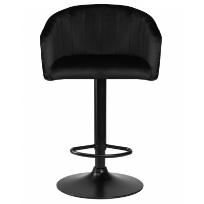 Стул барный DOBRIN DARCY BLACK SHINY (черный велюр с черно-золотыми пайетками)