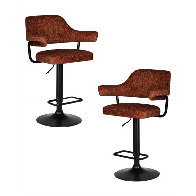 Набор 2 шт Стул барный DOBRIN CHARLY BLACK (терракотовый твид (LEO56)) - купить в Екатеринбурге, в наличии