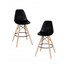 Набор 2 шт Стул барный DOBRIN DSW BAR (ножки светлый бук, цвет сиденья чёрный (B-03))