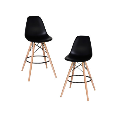 Набор 2 шт Стул барный DOBRIN DSW BAR (ножки светлый бук, цвет сиденья чёрный (B-03)) - купить в Екатеринбурге, в наличии