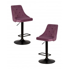 Набор 2 шт Стул барный DOBRIN JOSEPH BLACK (пудрово-сиреневый велюр (MJ9-52))