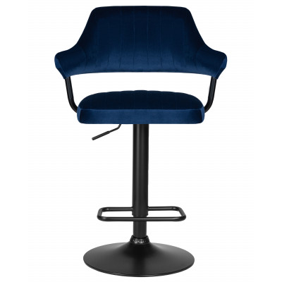 Стул барный DOBRIN CHARLY BLACK (синий велюр (MJ9-117))