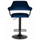Стул барный DOBRIN CHARLY BLACK (синий велюр (MJ9-117))