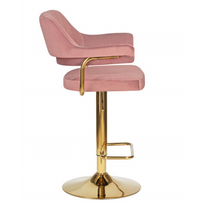Стул барный DOBRIN CHARLY GOLD (розовый велюр (MJ9-32)) - купить в Екатеринбурге, в наличии