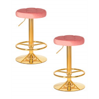 Набор 2 шт Табурет барный DOBRIN BRUNO GOLD (пудрово-розовый велюр (MJ9-32))