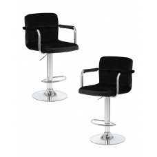 Набор 2 шт Стул барный DOBRIN KRUGER ARM (черный велюр (MJ9-101))