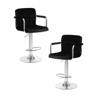 Набор 2 шт Стул барный DOBRIN KRUGER ARM (черный велюр (MJ9-101))