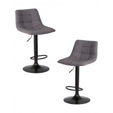 Набор 2 шт Стул барный DOBRIN TAILOR BLACK (серая ткань (188-55))