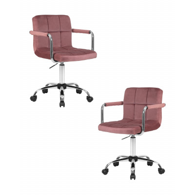 Набор 2 шт Офисное кресло для персонала DOBRIN TERRY (пудрово-розовый велюр (MJ9-32)) - купить в Екатеринбурге, в наличии
