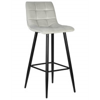 Стул барный DOBRIN NICOLE (черные матовые ножки, светло-серый велюр (108-52))