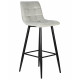 Стул барный DOBRIN NICOLE (черные матовые ножки, светло-серый велюр (108-52))