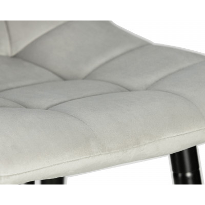 Стул барный DOBRIN NICOLE (черные матовые ножки, светло-серый велюр (108-52))