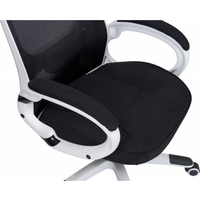 Офисное кресло для руководителей DOBRIN STEVEN WHITE (белый пластик, чёрная ткань)