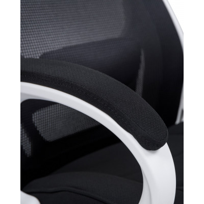 Офисное кресло для руководителей DOBRIN STEVEN WHITE (белый пластик, чёрная ткань)