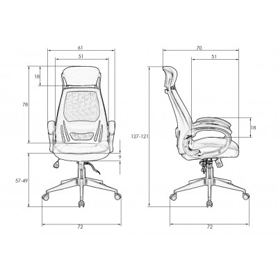 Офисное кресло для руководителей DOBRIN STEVEN WHITE (белый пластик, чёрная ткань)