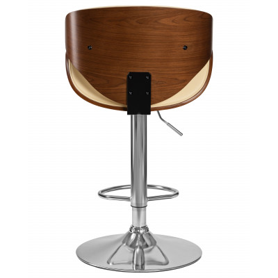 Стул барный DOBRIN KARTER (коричневое дерево, кремовый)