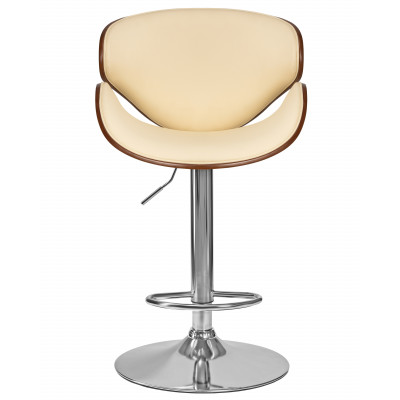Стул барный DOBRIN KARTER (коричневое дерево, кремовый)