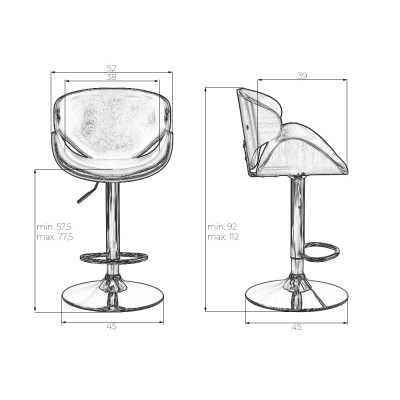 Стул барный DOBRIN KARTER (коричневое дерево, кремовый)