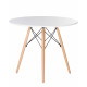 Стол обеденный DOBRIN CHELSEA`90 (ножки светлый бук, цвет белый)