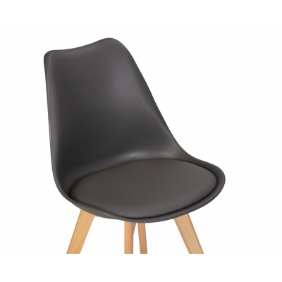 Набор 4 шт Стул обеденный DOBRIN JERRY SOFT (ножки светлый бук, цвет сиденья темно-серый (G-04)) - купить в Екатеринбурге, в наличии