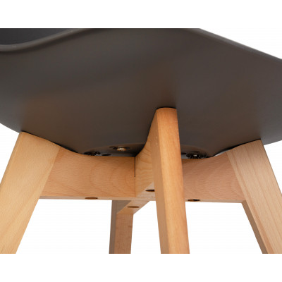 Набор 4 шт Стул обеденный DOBRIN JERRY SOFT (ножки светлый бук, цвет сиденья темно-серый (G-04)) - купить в Екатеринбурге, в наличии