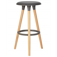 Табурет барный DOBRIN ROYCE (ножки светлый бук, цвет темно-серый (GR-04))