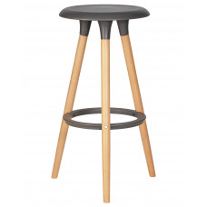 Табурет барный DOBRIN ROYCE (ножки светлый бук, цвет темно-серый (GR-04))