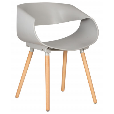 Набор 4 шт Стул обеденный DOBRIN ALIEN (ножки светлый бук, цвет светло-серый (GR-01)) - купить в Екатеринбурге, в наличии