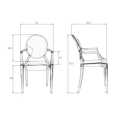 Стул обеденный DOBRIN LOUIS GHOST (цвет прозрачный) - купить в Екатеринбурге, в наличии
