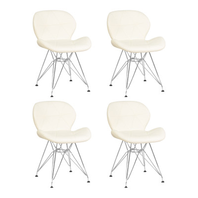 Набор 4 шт Стул обеденный DOBRIN BUTTERFLY CHROME (ножки хром, цвет кремовый)