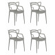 Набор 4 шт Стул обеденный DOBRIN MASTERS (светло-серый (GR-01)) - купить в Екатеринбурге, в наличии